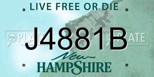 J4881B New Hampshire License Plate
