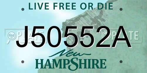 J50552A New Hampshire License Plate