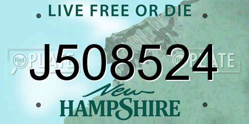 J508524 New Hampshire License Plate