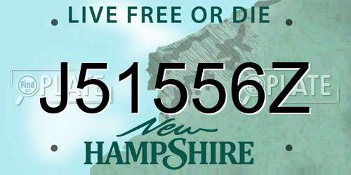 J51556Z New Hampshire License Plate