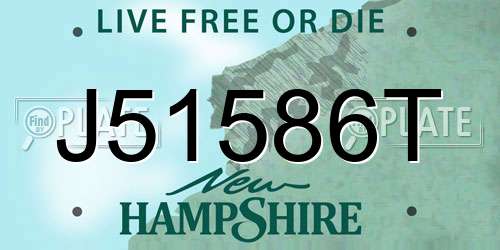 J51586T New Hampshire License Plate