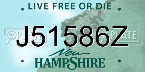 J51586Z New Hampshire License Plate