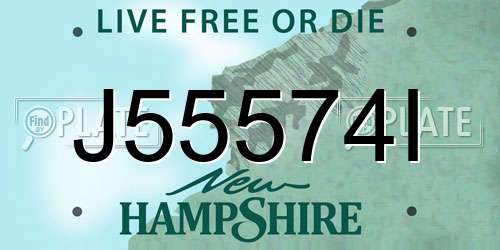 J55574I New Hampshire License Plate