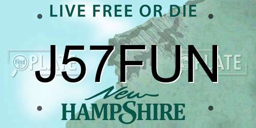J57FUN New Hampshire License Plate