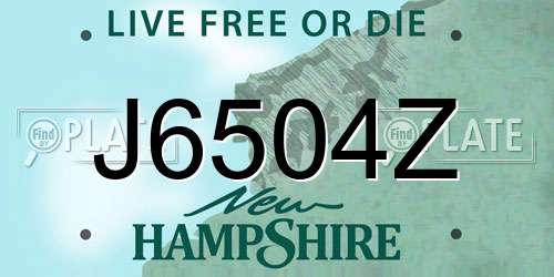 J6504Z New Hampshire License Plate