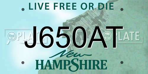 J650AT New Hampshire License Plate