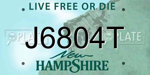 J6804T New Hampshire License Plate