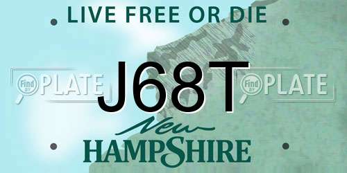 J68T New Hampshire License Plate