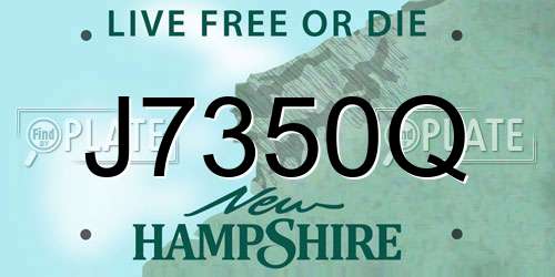 J7350Q New Hampshire License Plate