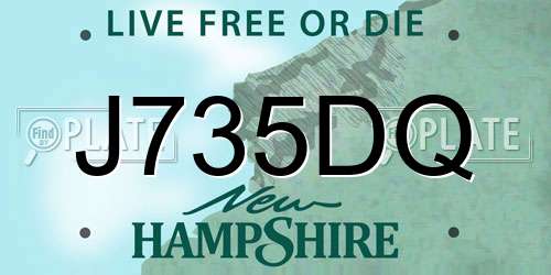 J735DQ New Hampshire License Plate
