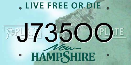 J735OO New Hampshire License Plate