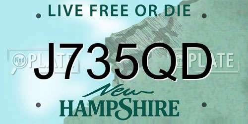 J735QD New Hampshire License Plate