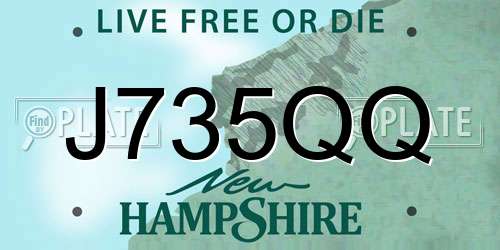J735QQ New Hampshire License Plate