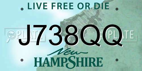 J738QQ New Hampshire License Plate