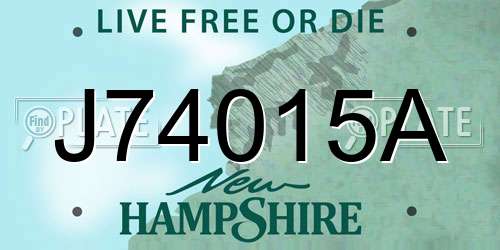 J74015A New Hampshire License Plate