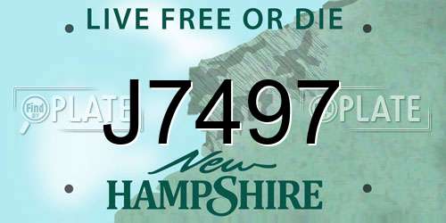 J7497 New Hampshire License Plate