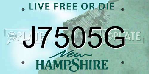 J7505G New Hampshire License Plate