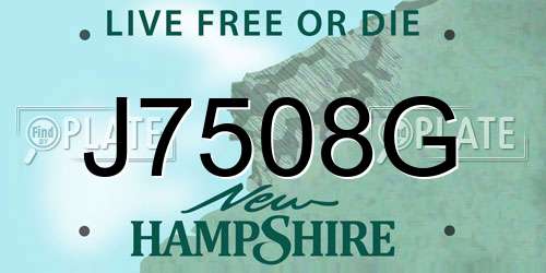 J7508G New Hampshire License Plate
