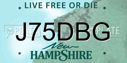 J75DBG New Hampshire License Plate