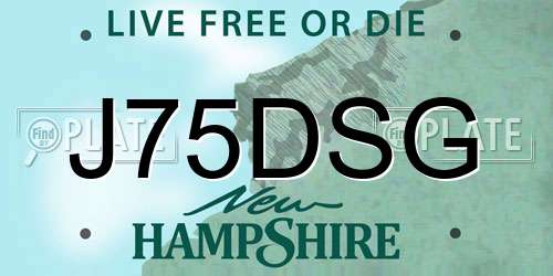 J75DSG New Hampshire License Plate
