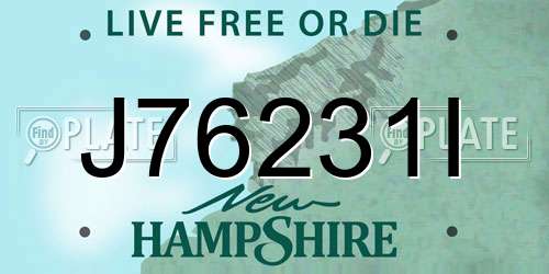 J76231I New Hampshire License Plate