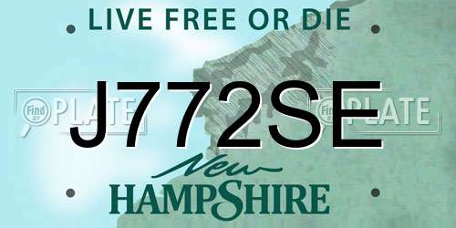 J772SE New Hampshire License Plate