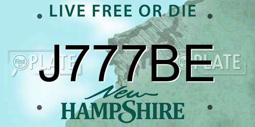J777BE New Hampshire License Plate