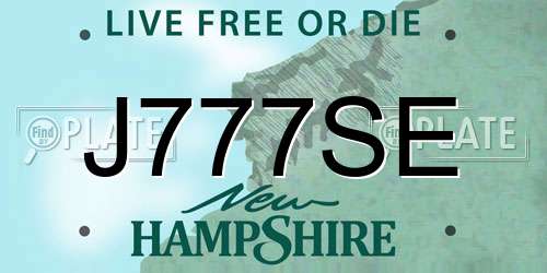 J777SE New Hampshire License Plate