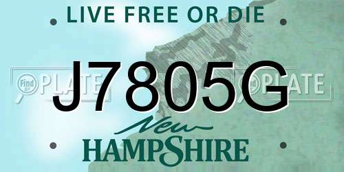 J7805G New Hampshire License Plate