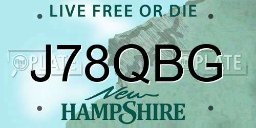 J78QBG New Hampshire License Plate