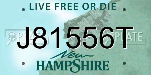 J81556T New Hampshire License Plate