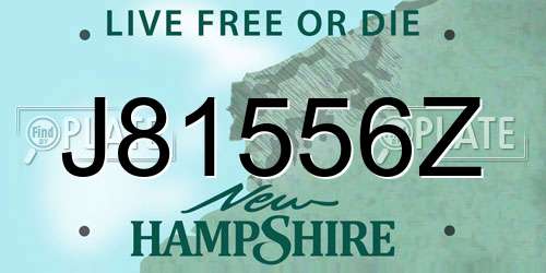 J81556Z New Hampshire License Plate