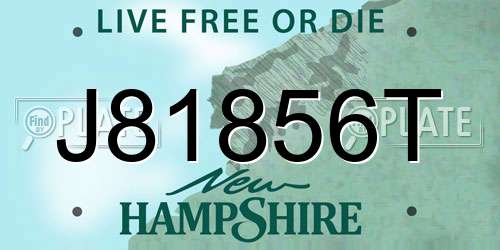 J81856T New Hampshire License Plate