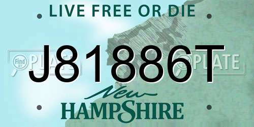 J81886T New Hampshire License Plate