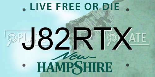 J82RTX New Hampshire License Plate