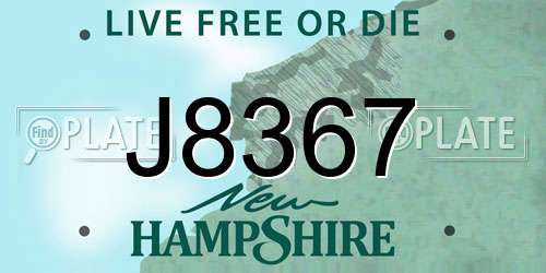 J8367 New Hampshire License Plate