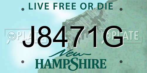 J8471G New Hampshire License Plate