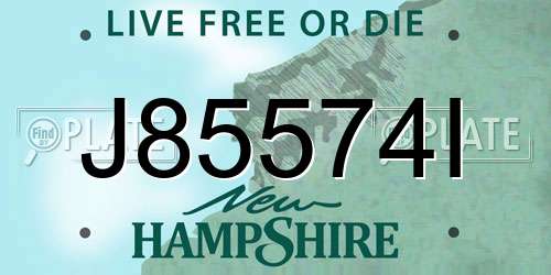 J85574I New Hampshire License Plate