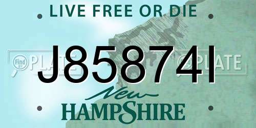 J85874I New Hampshire License Plate