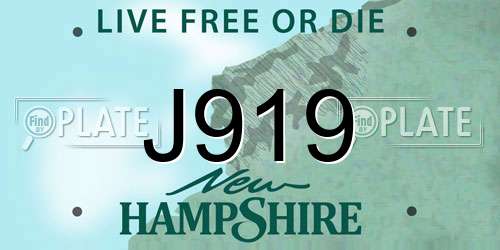 J919 New Hampshire License Plate