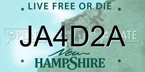 JA4D2A New Hampshire License Plate