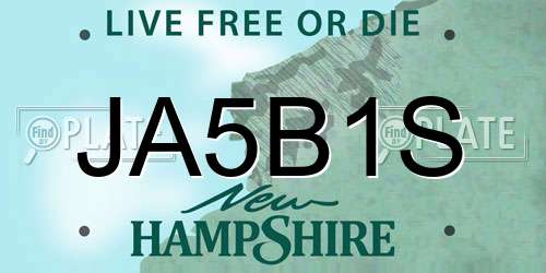 JA5B1S New Hampshire License Plate