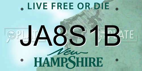 JA8S1B New Hampshire License Plate