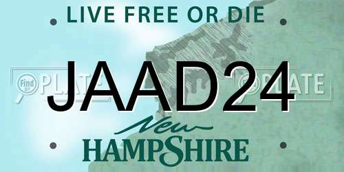JAAD24 New Hampshire License Plate