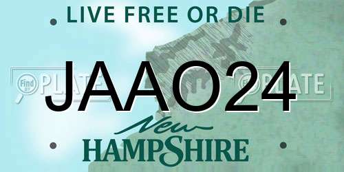JAAO24 New Hampshire License Plate