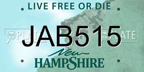 JAB515 New Hampshire License Plate