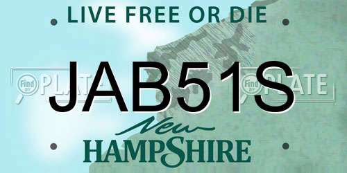 JAB51S New Hampshire License Plate