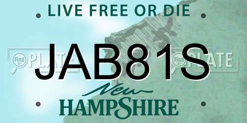 JAB81S New Hampshire License Plate