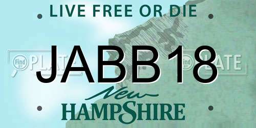 JABB18 New Hampshire License Plate