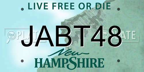 JABT48 New Hampshire License Plate